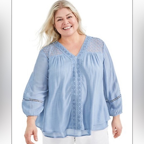 Style & Co Embroidered Top - Picture 1 of 13